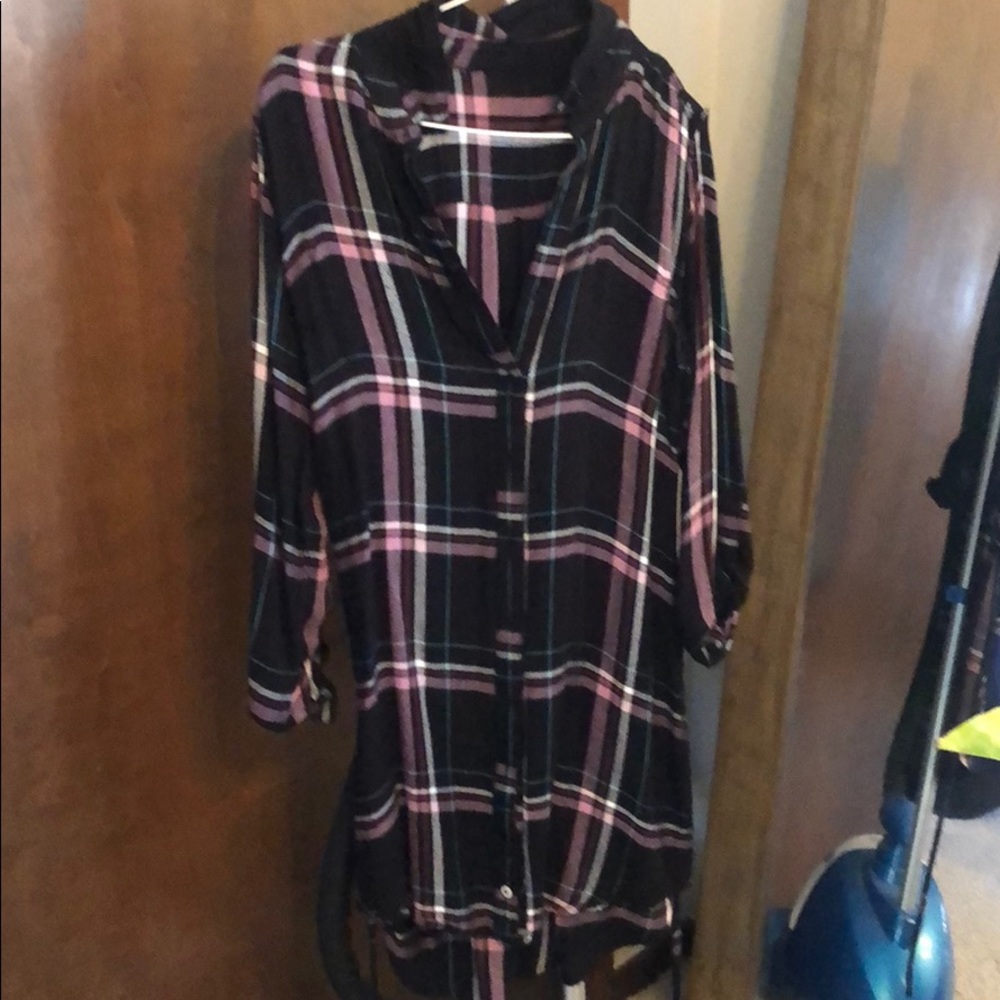 Plaid long sleeve dress